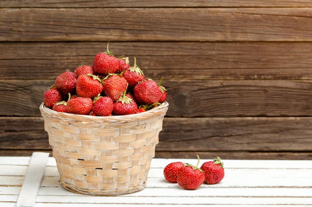 Basket of ripe strawberries