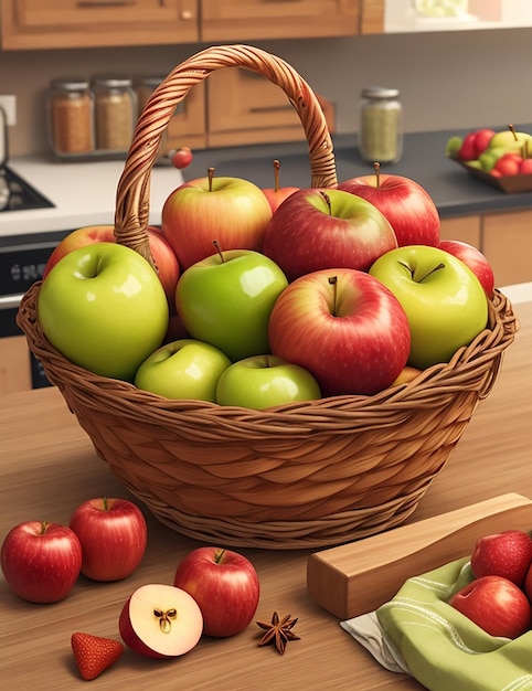 A basket of seasonal mixed fruits