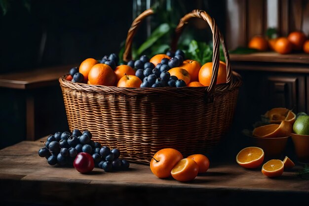 A basket on a table