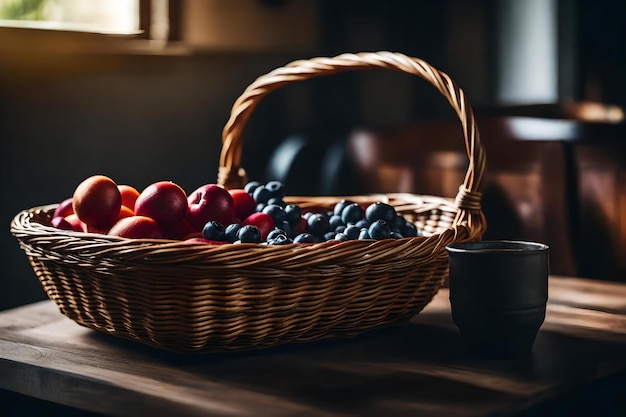 A basket on a table