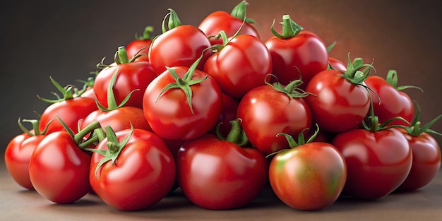 Photo a basket of tomatoes with a green leaf on the top