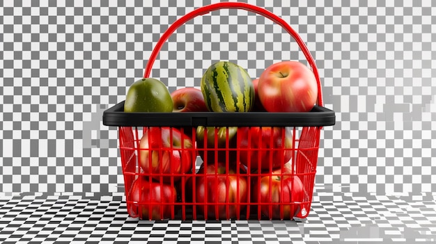 a basket of tomatoes with a watermelon on it