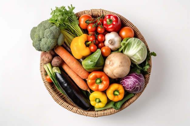 A basket of vegetables from the farm