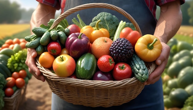 a basket of vegetables including cucumbers tomatoes and cucumbers