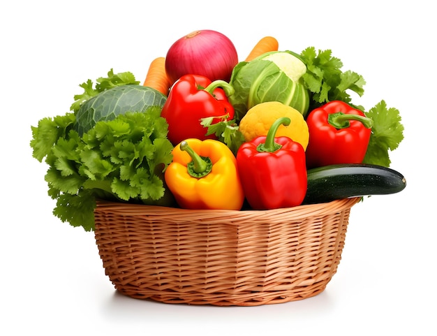 a basket of vegetables including a variety of vegetables