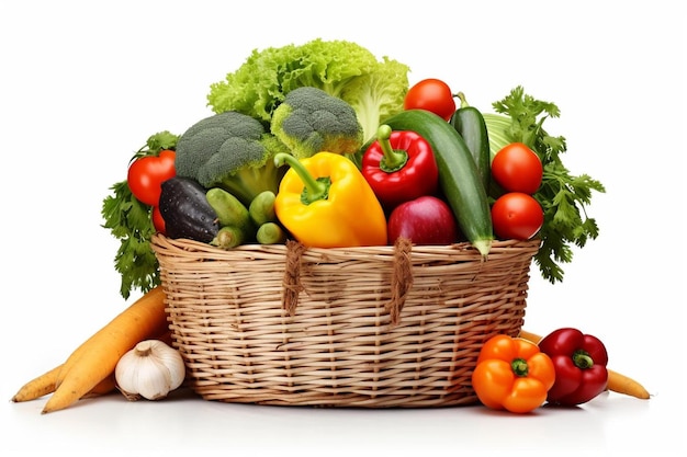 Photo a basket of vegetables including a variety of vegetables