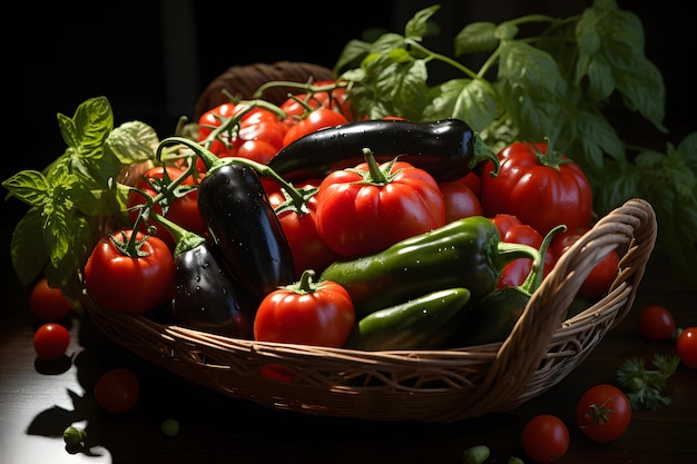 a basket of vegetables