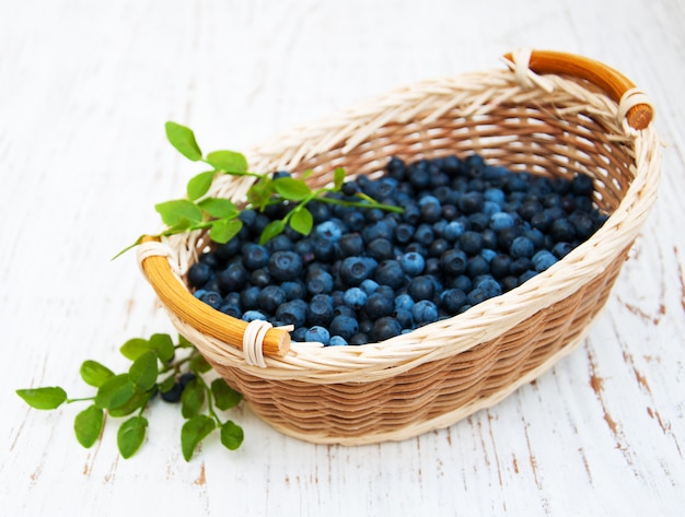 Basket with Blueberries