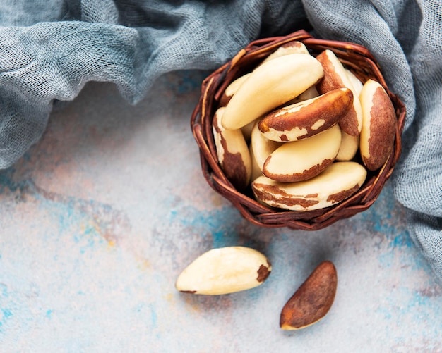 Basket with Brazil nuts