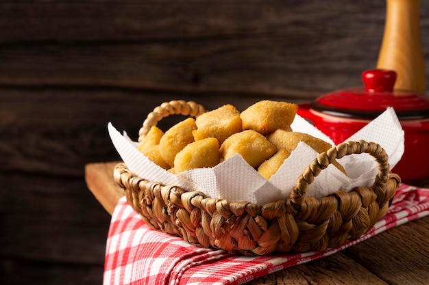 Basket with Brazilian snacks Party food