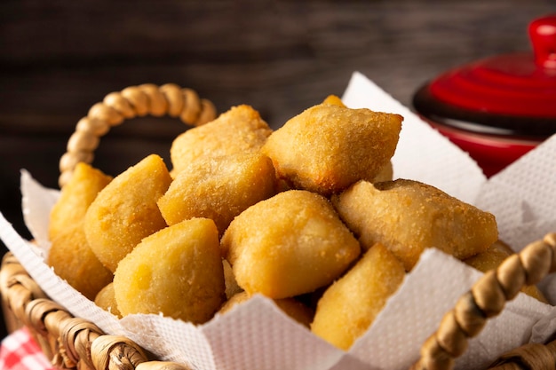 Basket with Brazilian snacks Party food