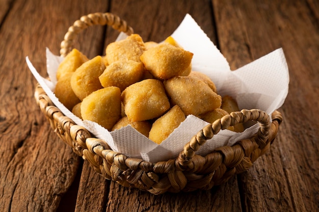 Basket with Brazilian snacks Party food