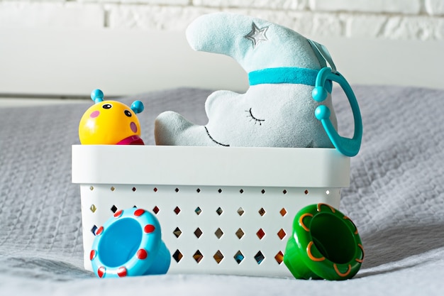 Photo basket with children toys