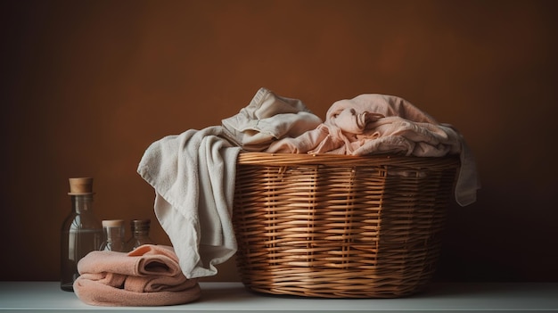 Basket with dirty clothes
