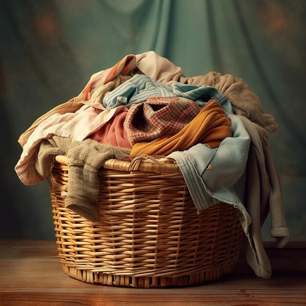 Photo basket with dirty clothes