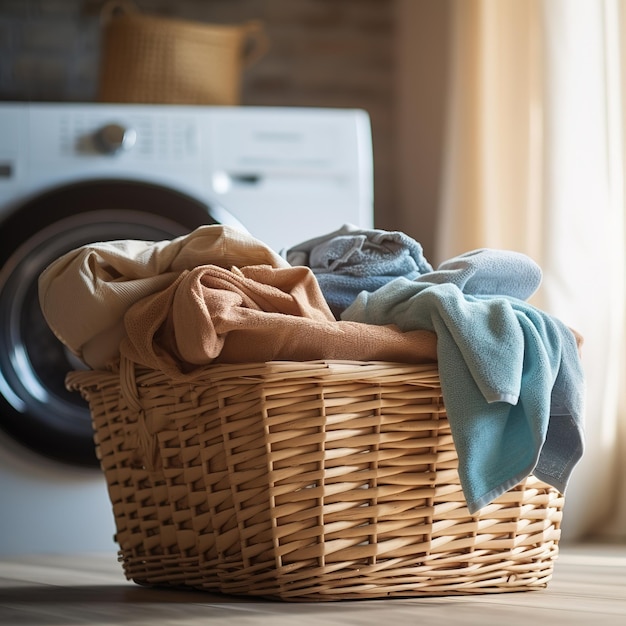 Photo basket with dirty clothes