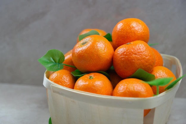 Basket with mandarins