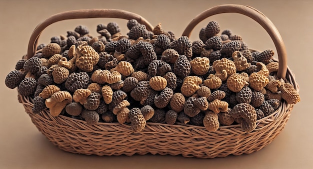 Basket with morels ai generation