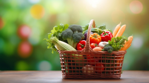 Корзина с овощами и фруктами AIGenerative AI