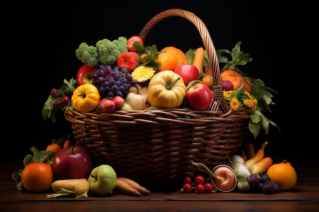 Basket with vegetables