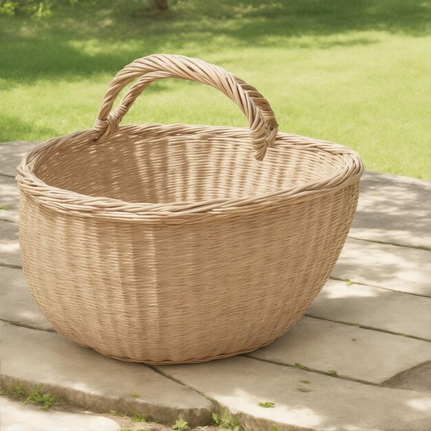 Basket on a wooden table