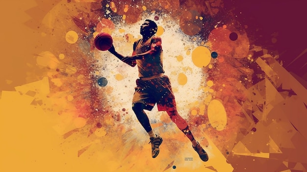 Basketbal achtergrond afbeelding AI generatieve generatieve AI