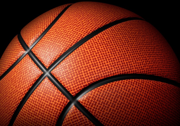 Basketbal close-up met hoge kwaliteit