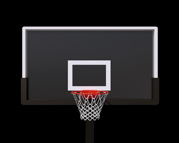 Basketbal hoepel op zwarte achtergrond 3d render