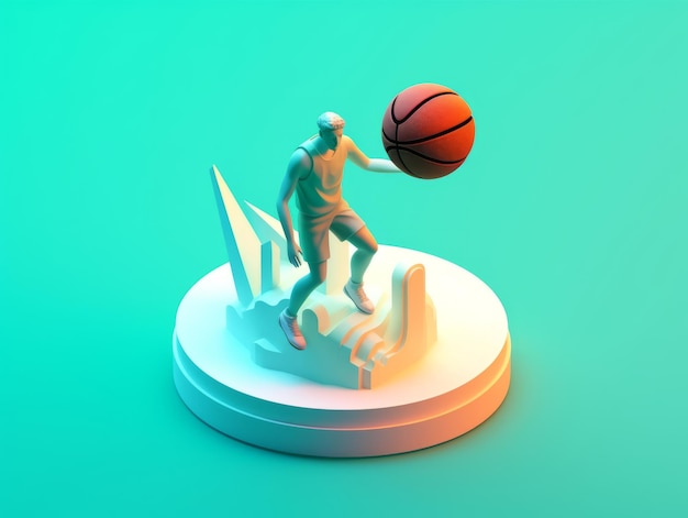 Basketbal isometrische illustratie