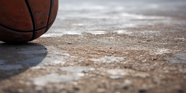 basketbal klaar voor de wedstrijd competitieve heldere baan levendige actie