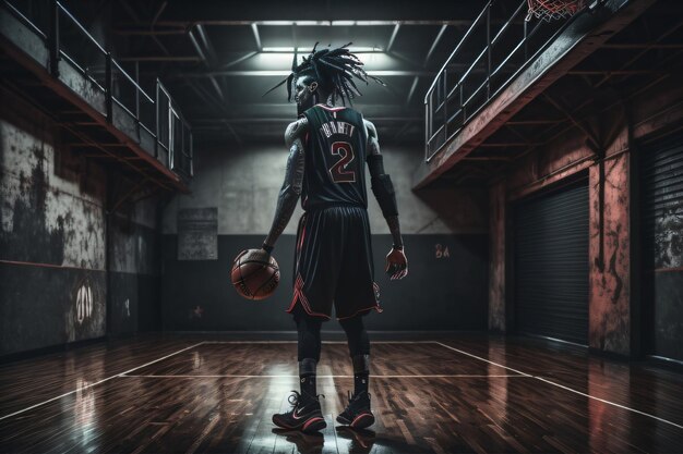 Foto basketbal kunst illustratie generatieve ai