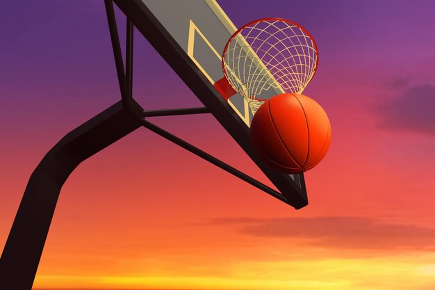 Basketbal op 3D-illustratie