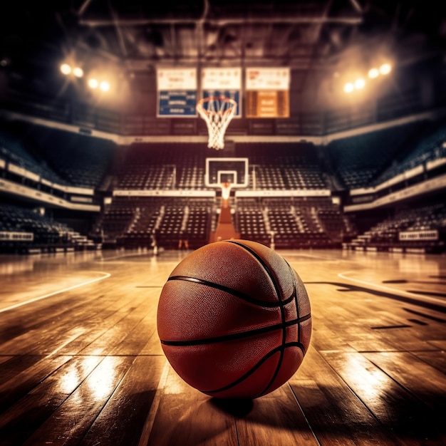 Basketbal op de achtergrond van een Arena Generatieve AI