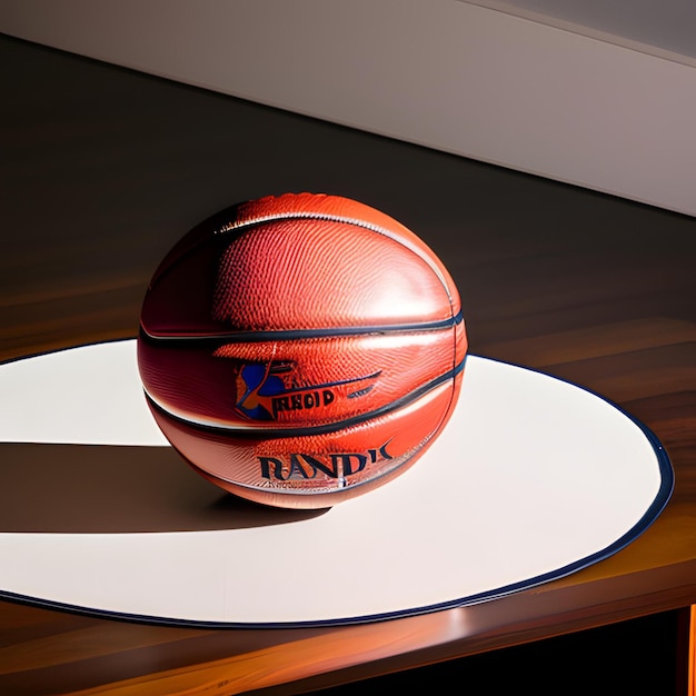 Basketbal op een tafel.