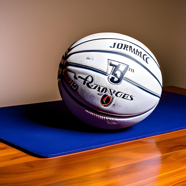 Basketbal op een tafel.