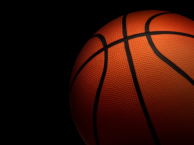 Basketbal op zwarte achtergrond