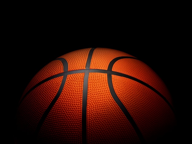 Basketbal op zwarte achtergrond