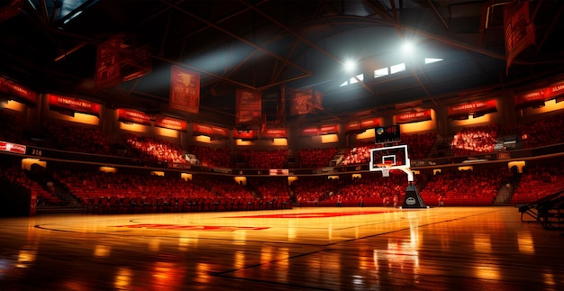 Basketbalarena groot sportstadion AI gegenereerde afbeelding