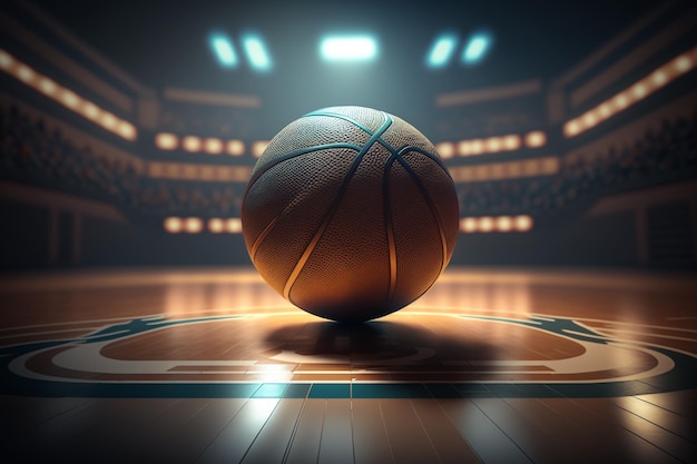 Basketbalbalbeeld met helder mooie creatieve textuur Realistisch enkel ontwerp