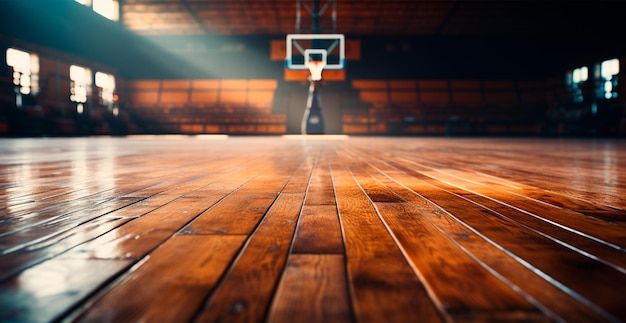 Basketball arena old college gym AI generated image