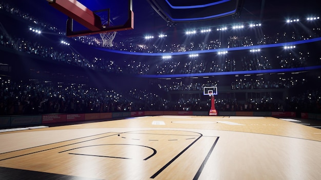 Basketball arena with people crowds d render k