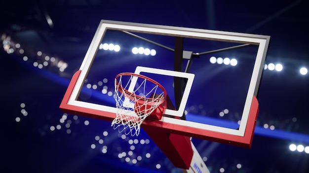 Foto l'arena di pallacanestro con la folla della gente d rende k