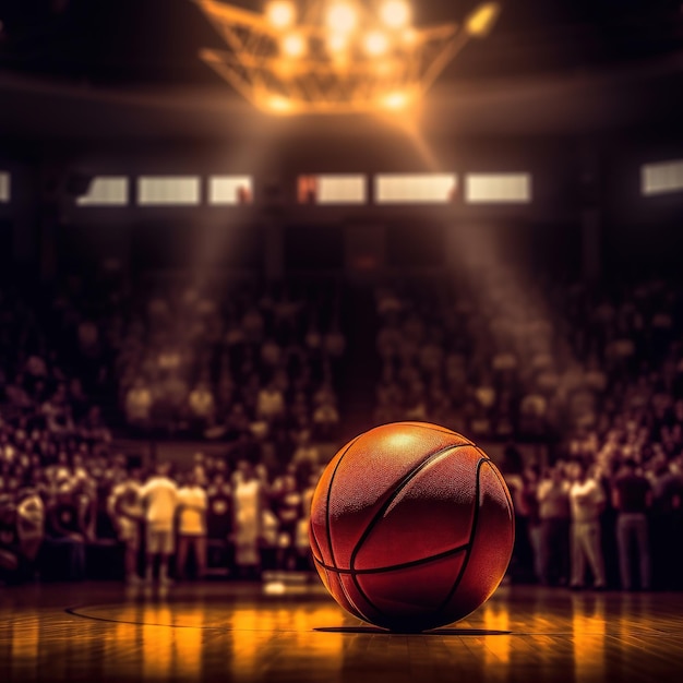 Basketball in arena