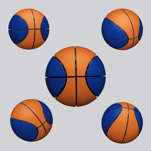 Basketball asset isolated on gray background