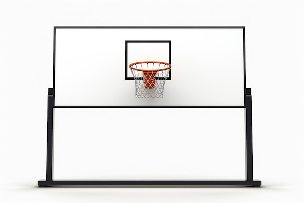 Photo basketball backboard with hoop on white background