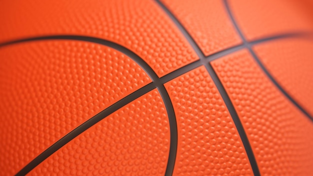 バスケットボール ボールの背景 リアルなディンプル テクスチャを持つオレンジ色のバスケットボール ボールのクローズ アップ