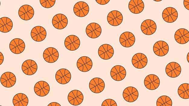 Photo basketball ball background pattern with basketball ball