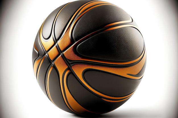 Basketball ball in black isolated on white background