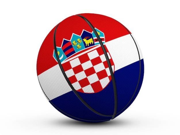 Basketball ball Croatia flag