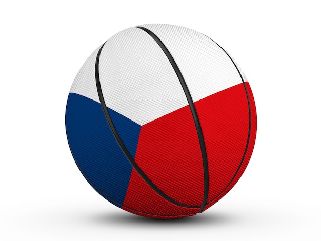 Basketball ball Czech Republic flag